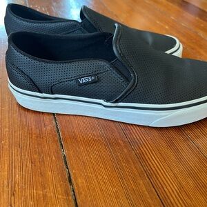 Vans Black Slip-On Sneakers with Canvas Upper